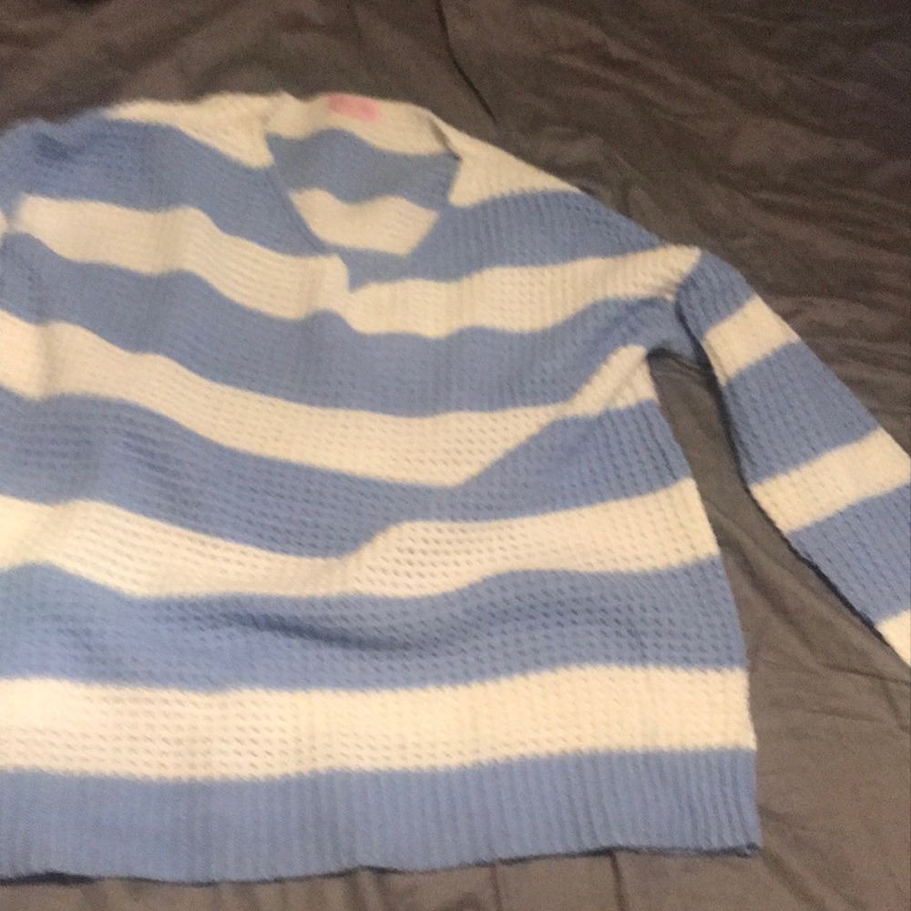Blue and white sweater
